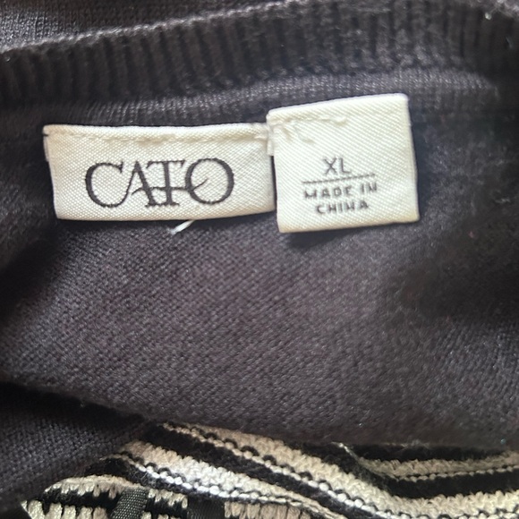 Cato Black and White Long Sleeve Dress - Picture 7 of 9